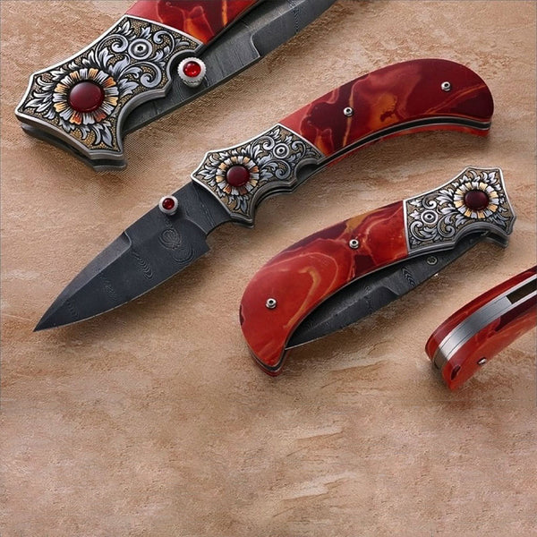 Wonderstone Jasper folding knife
