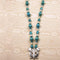 Turquoise and pearl silver double axe khanda / adi shakti necklace
