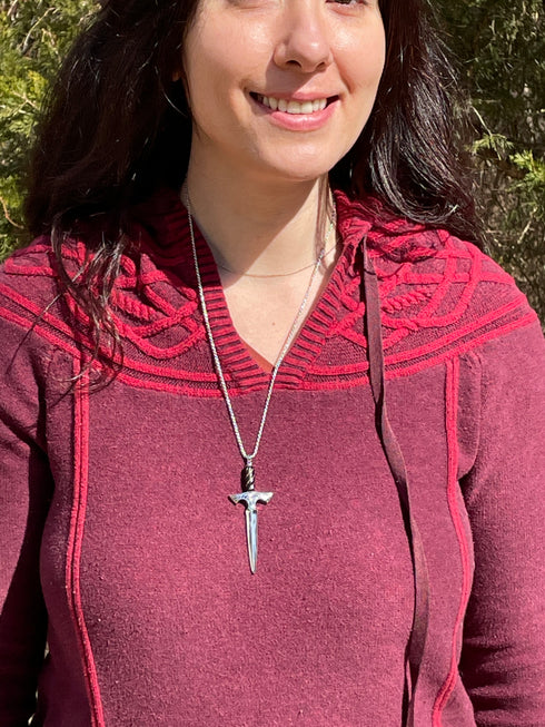 Large Classic European style gemstone handled dagger pendants