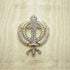 Gold or silver and diamond Khanda / Adi Shakti pin pendant