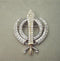 Gold or silver and diamond Khanda / Adi Shakti pin pendant