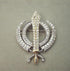 Gold or silver and diamond Khanda / Adi Shakti pin pendant
