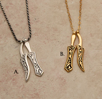 Silver and gold vermeil (24K gold heavily plated on solid sterling silver) necklaces for courage, grit and grace