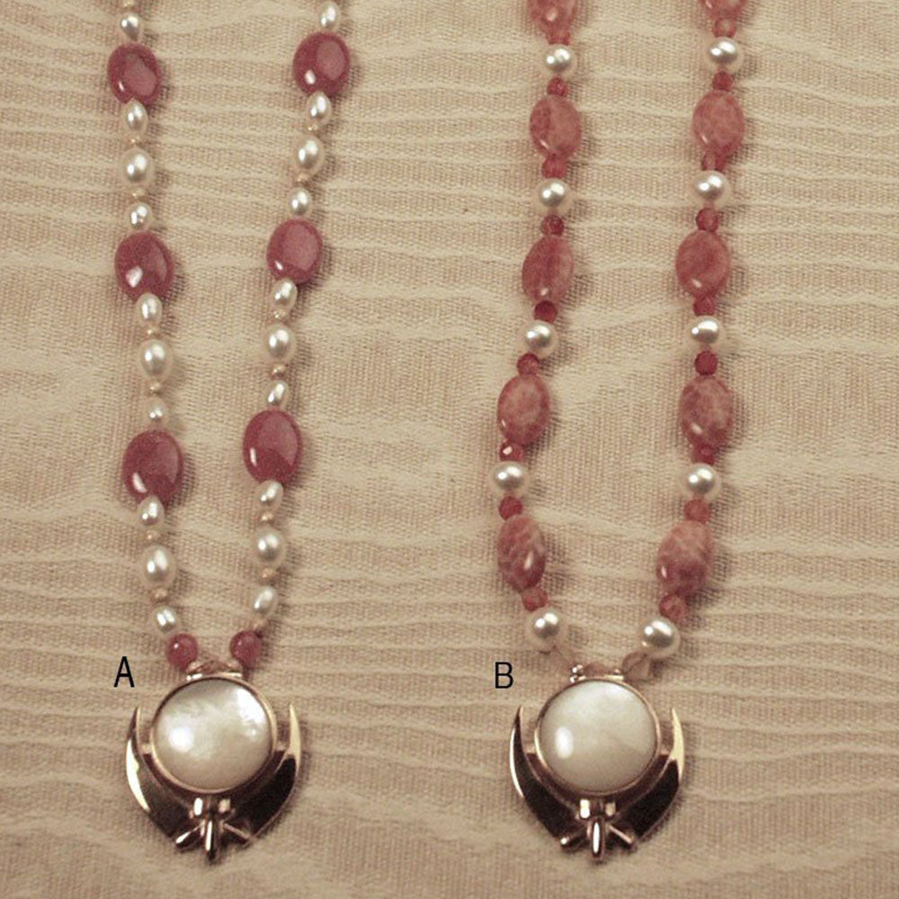 Pearl and gemstone Khanda necklaces