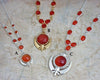 Faceted carnelian adi shakti gemstone necklaces