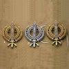 Faceted Multi-Gemstone Khanda / Adi Shakti Pin Pendant
