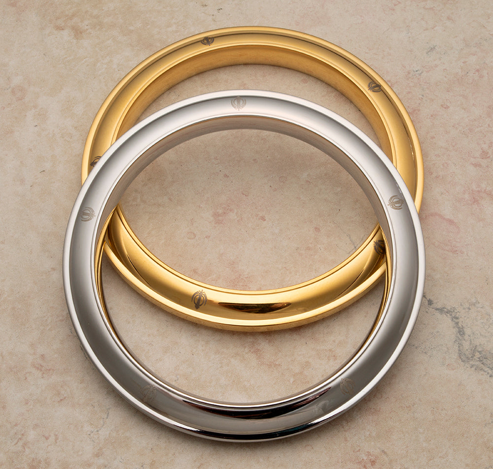 Medium heavierweight solid stainless steel Karas - some with gold tone