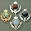 Large beaded border adi shakti pin pendants