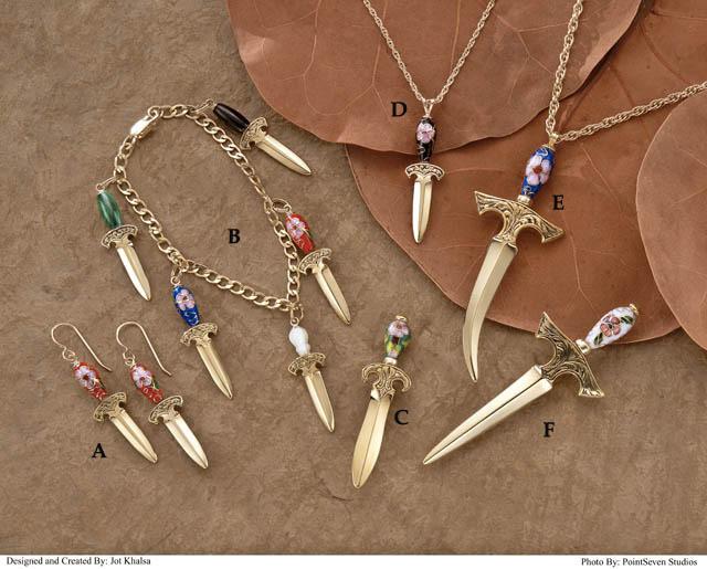 Gold vermeil cloisonn̩é handled LifeKnives