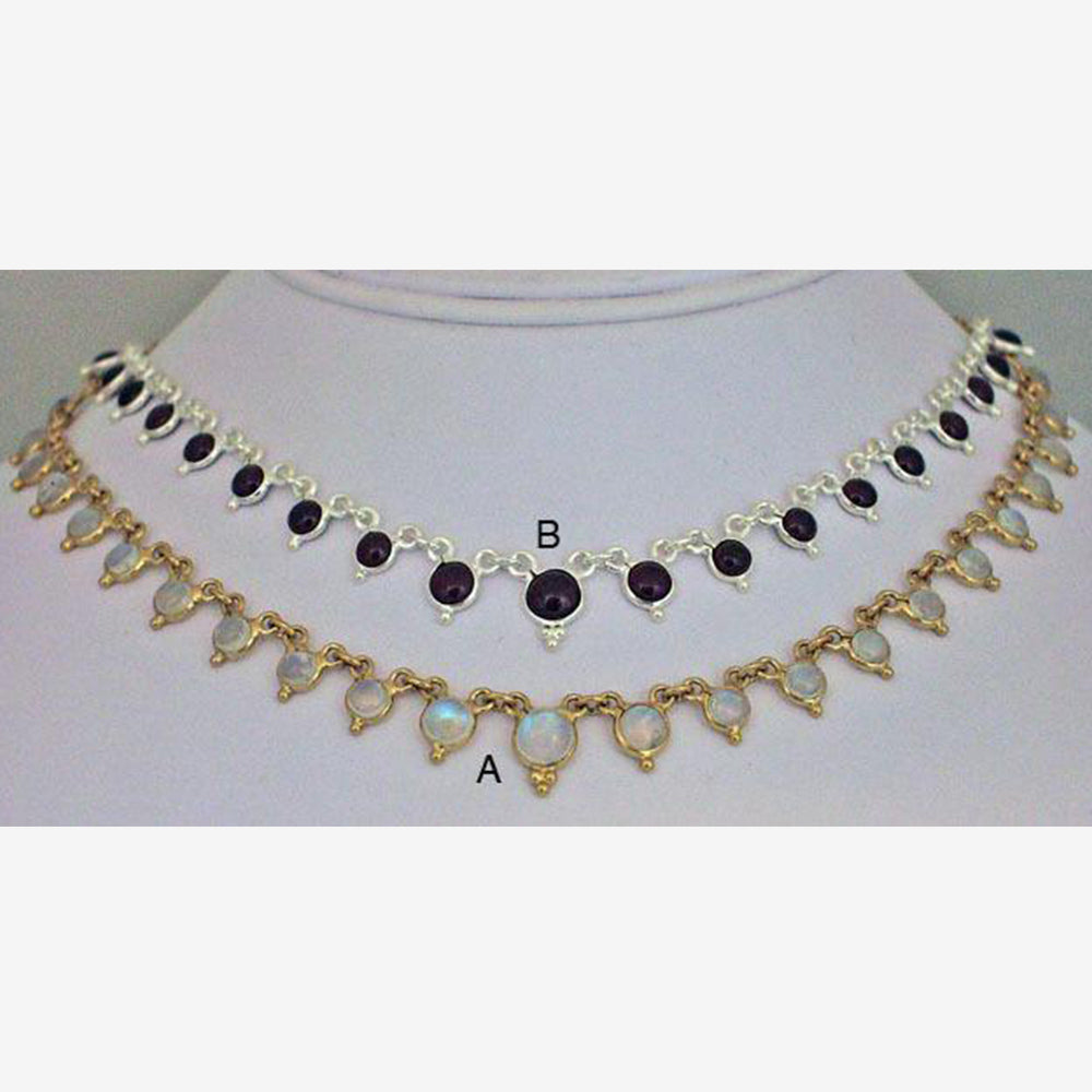 Simple elegant multi-gemstone necklaces