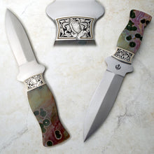 Load image into Gallery viewer, Ocean Jasper small engraved dagger
