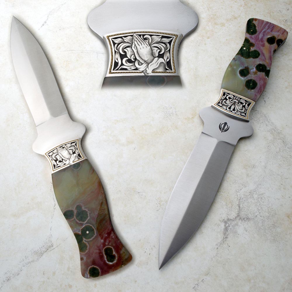 Ocean Jasper small engraved dagger – Khalsa Raj