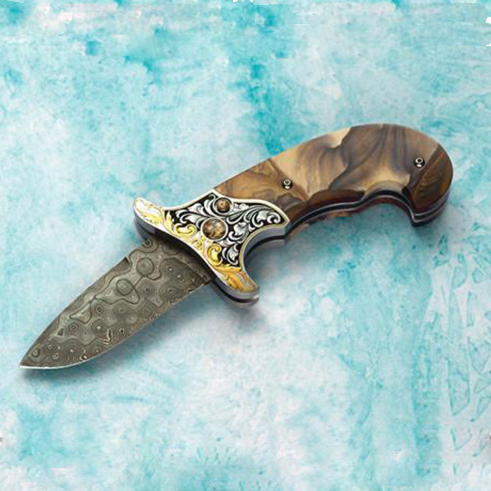 Engraved Biggs jasper folding knife2