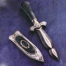 Load image into Gallery viewer, Engraved jade handled boot knife and matching scabbard2
