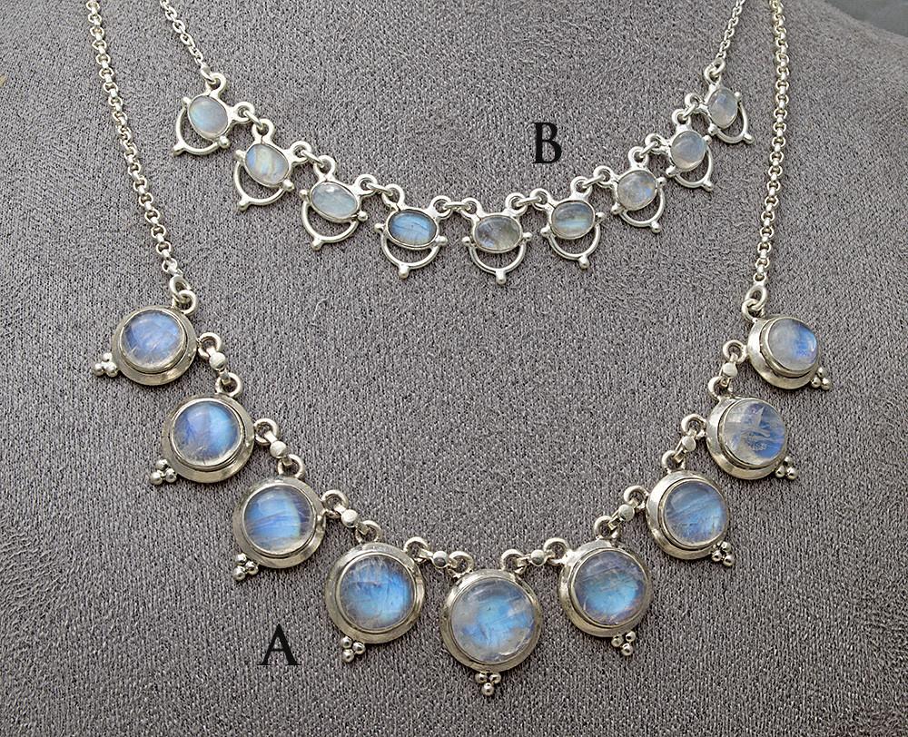 Buy Antique Sterling Silver Moonstone Necklace Online in India - Etsy
