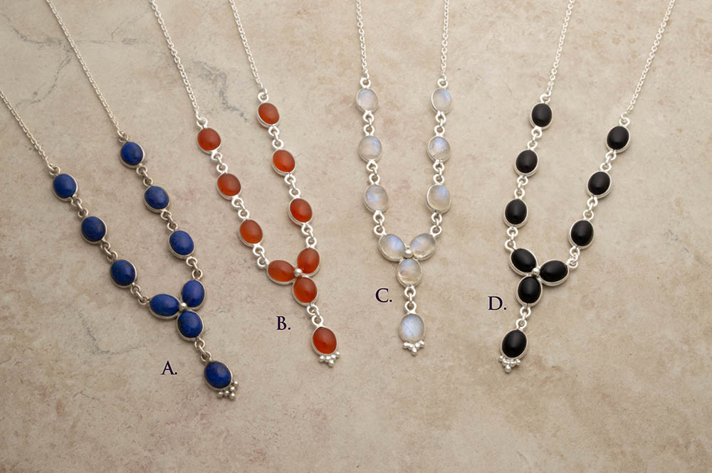Elegant oval gemstone necklaces – Khalsa Raj