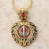 Buy one get one free! Sacred Heart Khanda / Adi Shakti pendants in stainless steel with natural gemstones