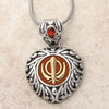 Buy one get one free! Sacred Heart Khanda / Adi Shakti pendants in stainless steel with natural gemstones