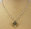 Pearl necklace with ekongkar adi shakti pendant