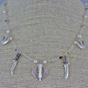 Silver pearl gemstone necklace with adi shaktis and LifeKnives