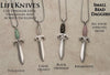 Small Classic European style gemstone handled dagger pendants