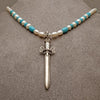 Silver, Turquoise and Pearl LifeKnife Necklace