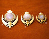 Rainbow moonstone beaded border adi shakti pin pendants