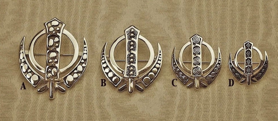 Simple and elegant Khanda / Adi Shakti pin pendants