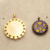 45% Off!! 22K Gold/Blue Sapphire & Silver/Citrine hand-painted Golden Temple pendants