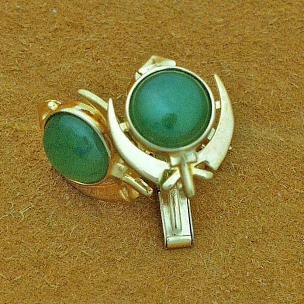 Simple gemstone  Khanda cufflinks