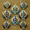 Opal gemstone and silver adi shakti pin pendants