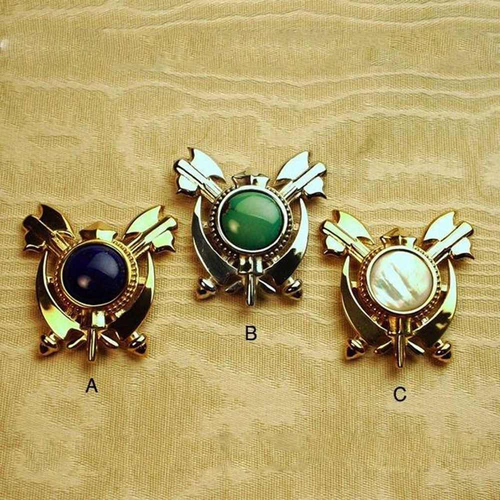 Gemstone double axe adi shakti/khanda pin/pendant