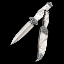 Load image into Gallery viewer, Mother of pearl handled dagger and matching sheath
