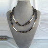 Obsidian, Triacna and 24K Gold-filled Bead Tantric Necklace